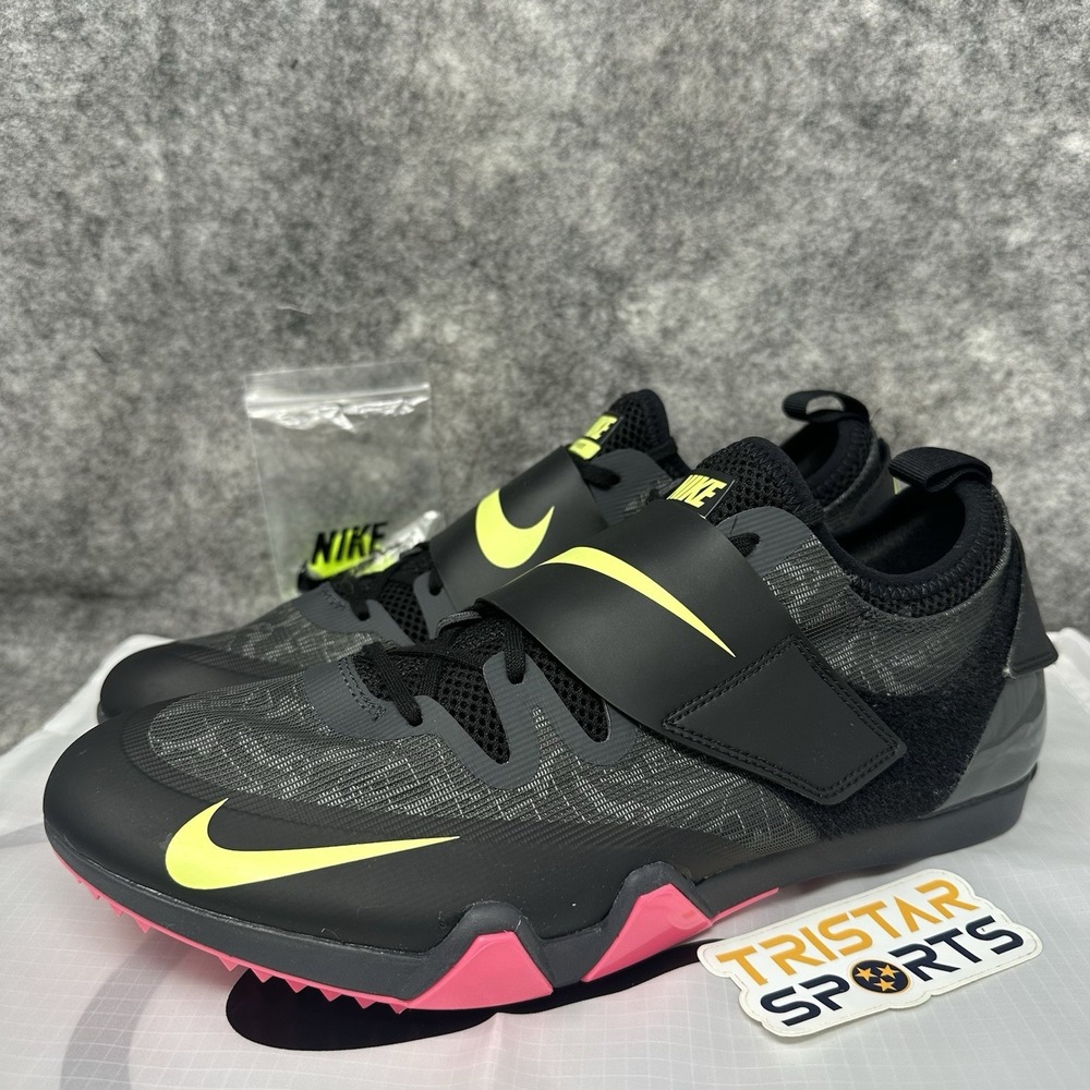 Nike Zoom Pole Vault Elite Track Shoes Mens Size 12 Black Pink AA1204-004